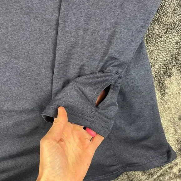 Nathan Running Hoodie Pullover Men's XL Navy Blue Thumbholes Outdoor - Picture 9 of 10